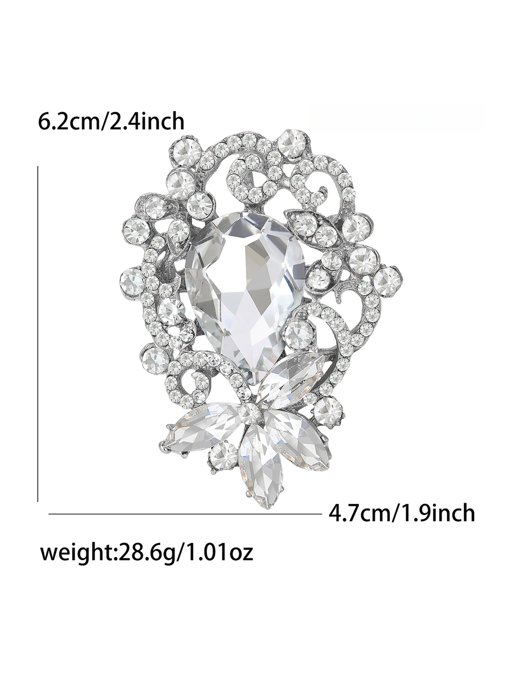 Brovia - Alloy Inlaid Openwork Brooch