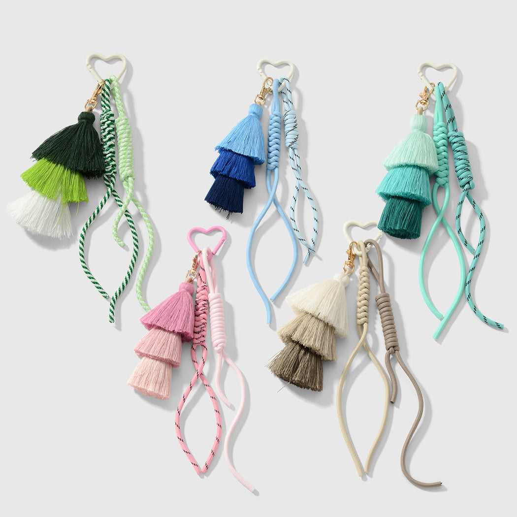 Keypus - Ethnic Style Layered Tassel Woven Cord Keychain