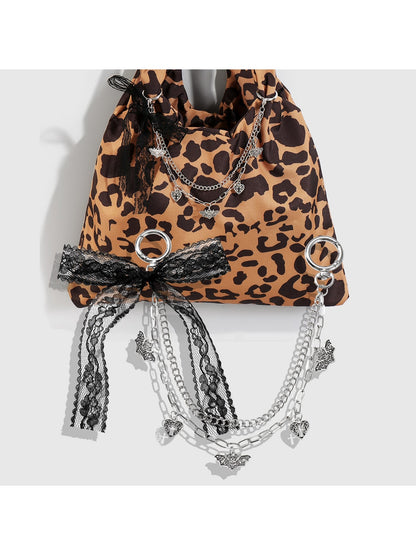 Keypus - Y2K Lace Bow Chain Bag Charm Keychain