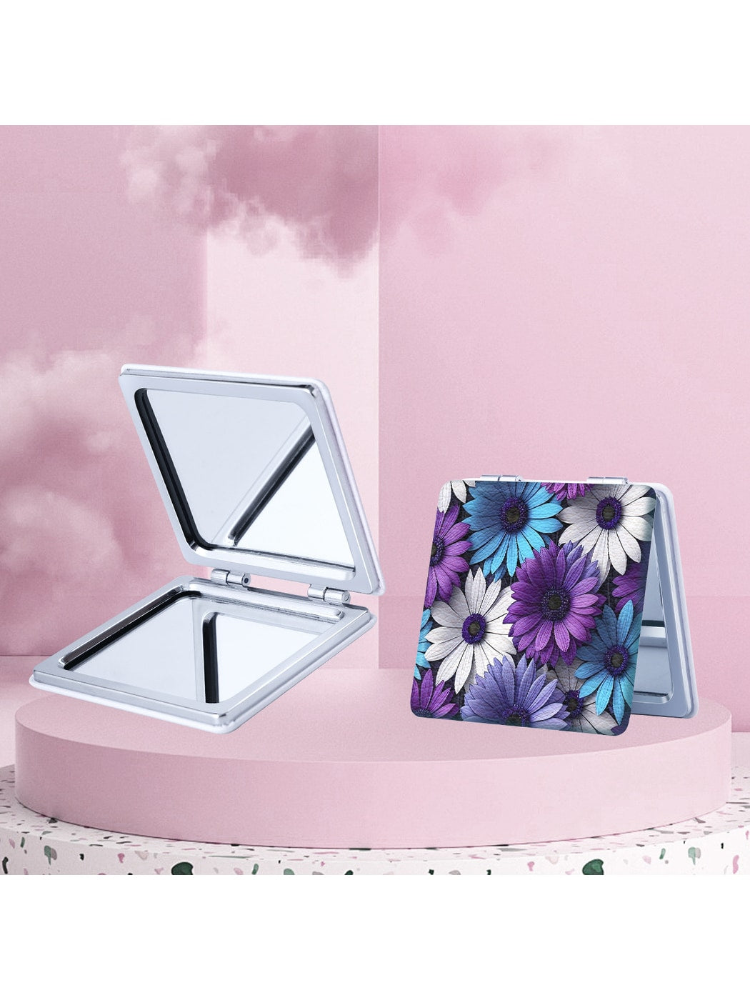 Mirroray - Cute Floral Print Makeup Mirror