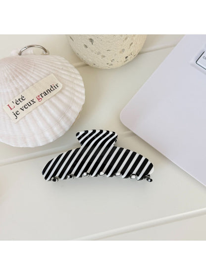 Beau - Striped Acrylic Glossy Finish Claw Clip