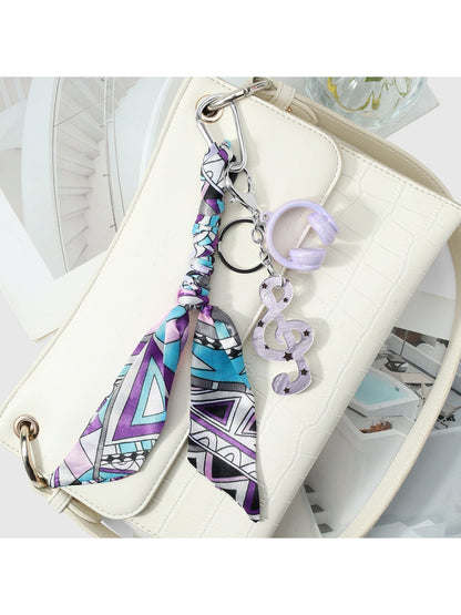 Keypus - Y2K Scarf Music Note Charm Alloy Keychain