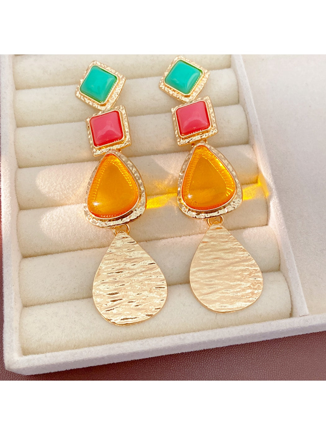 Earedge - Geometric Vintage Style Triangle Tassel Earrings