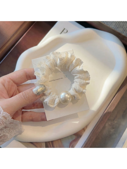 Gifty - Ruffle Trim Knit Finish Elastic Scrunchie
