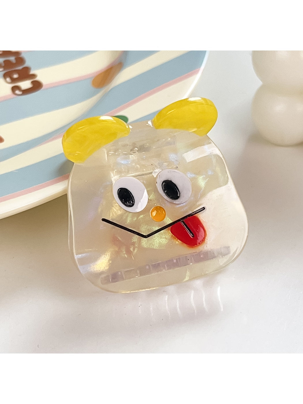 Beau - Playful Face Design Acetate Claw Clip
