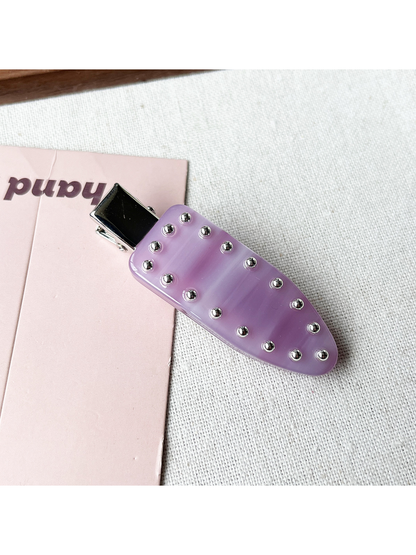 Beau - Geometric Ring Detail Acetate Duckbill Hair Clip