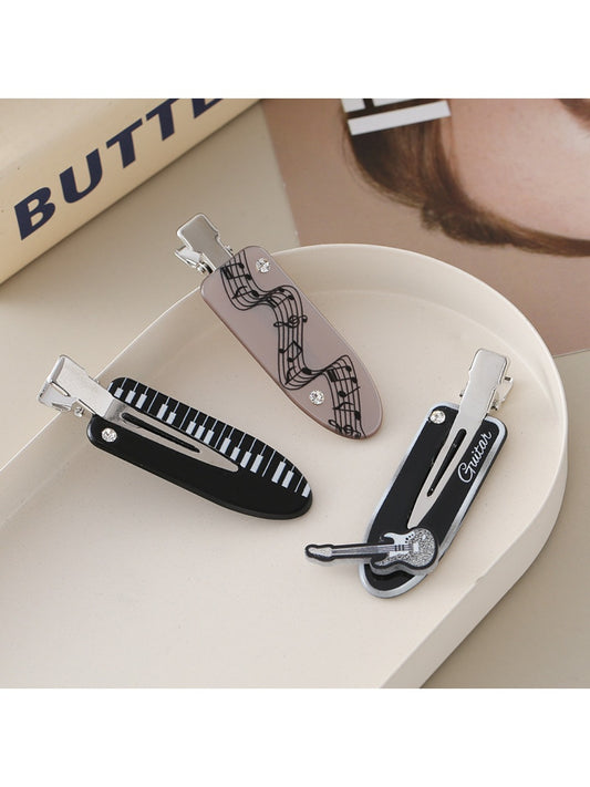 Beau - Music Themed Oval Hair Clip