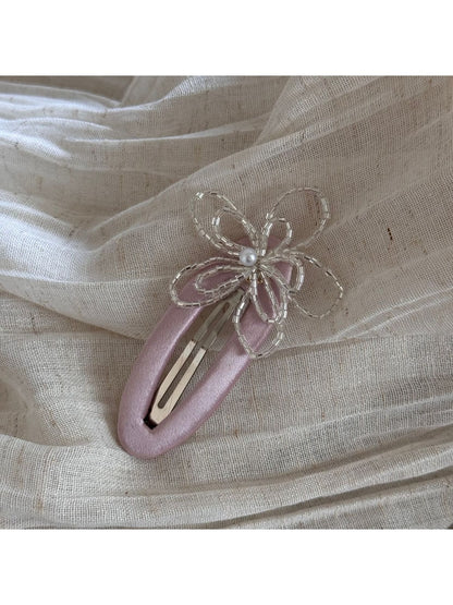 Beau - Beaded Flower Irregular Hair Clip