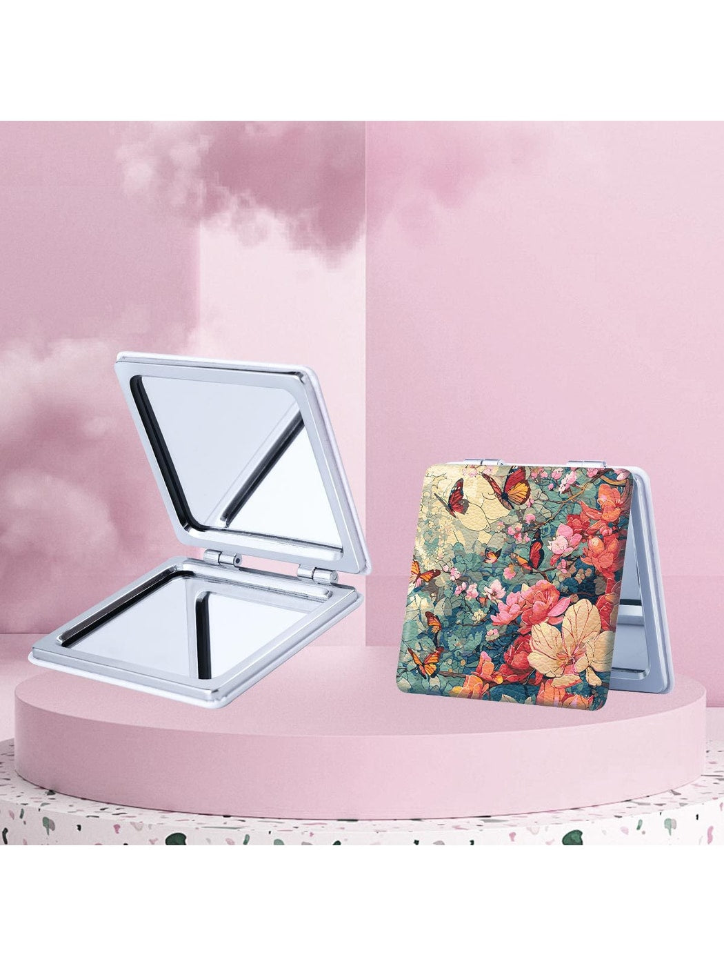 Mirroray - Floral Butterfly Foldable Compact Mirror