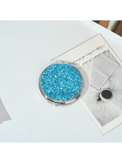 Mirroray - Portable Sequin-Look Round Compact Mirror