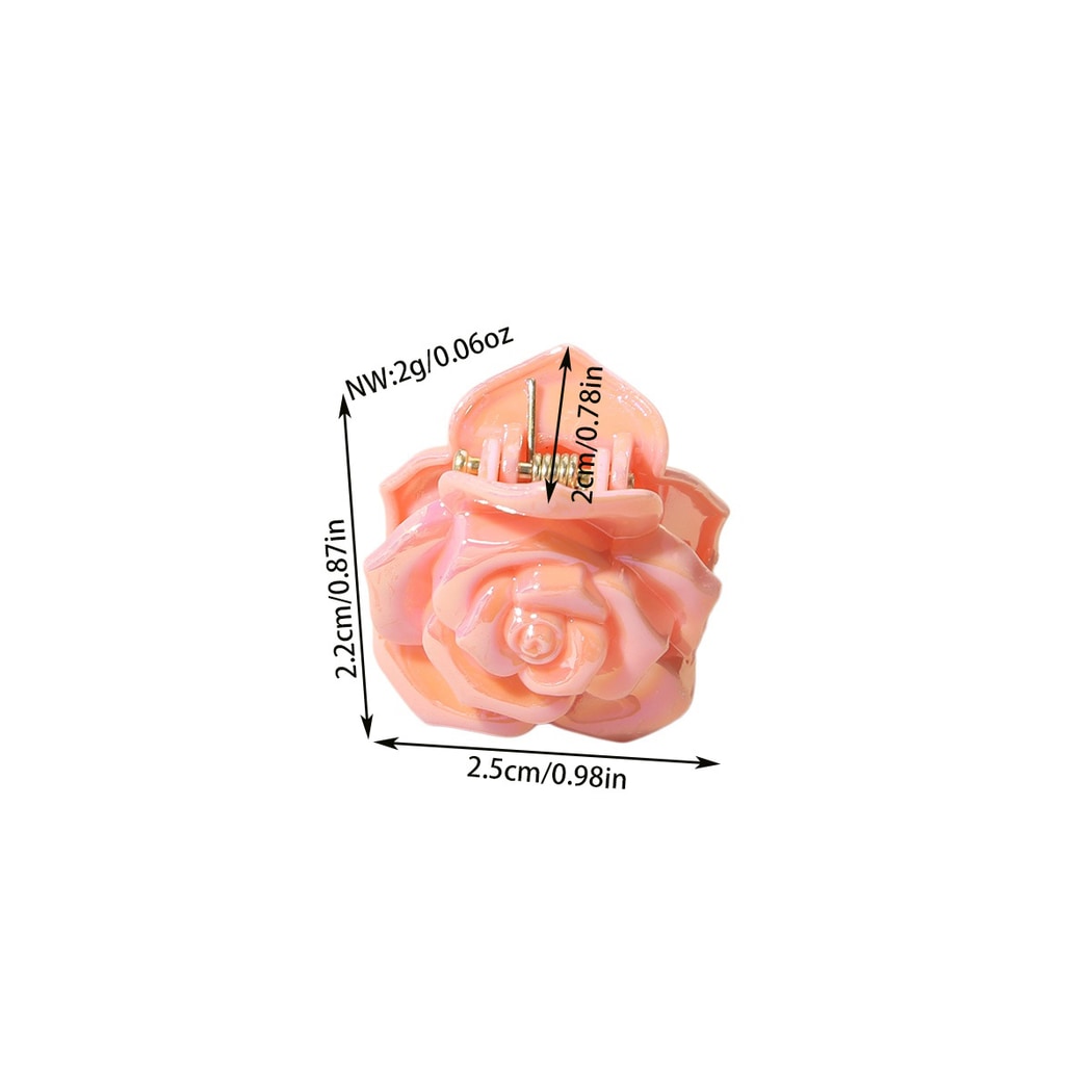Beau - Glossy Rose Flower PS Hair Claw Clip