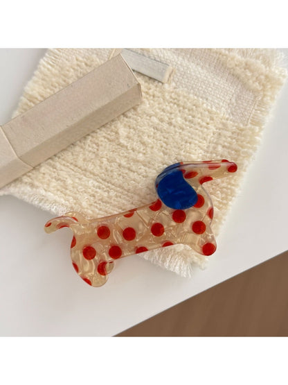 Beau - Cute Polka Dot Puppy Shaped Claw Clip