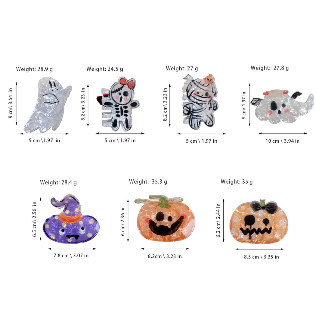 Beau - Halloween Cute Pumpkin Ghost Pattern Claw Clip