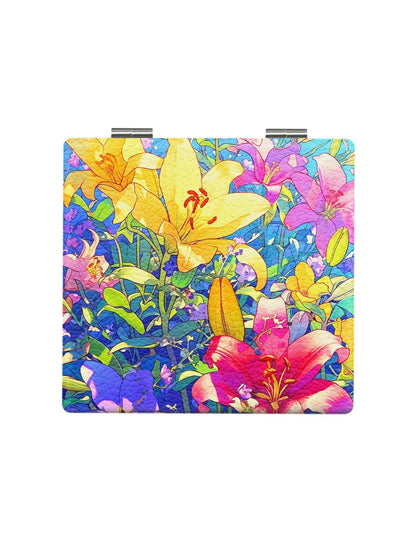Mirroray - Floral Print Portable Tabletop Folding Mirror