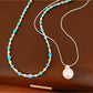 Nozari - Layered Beaded Round Pendant Necklace