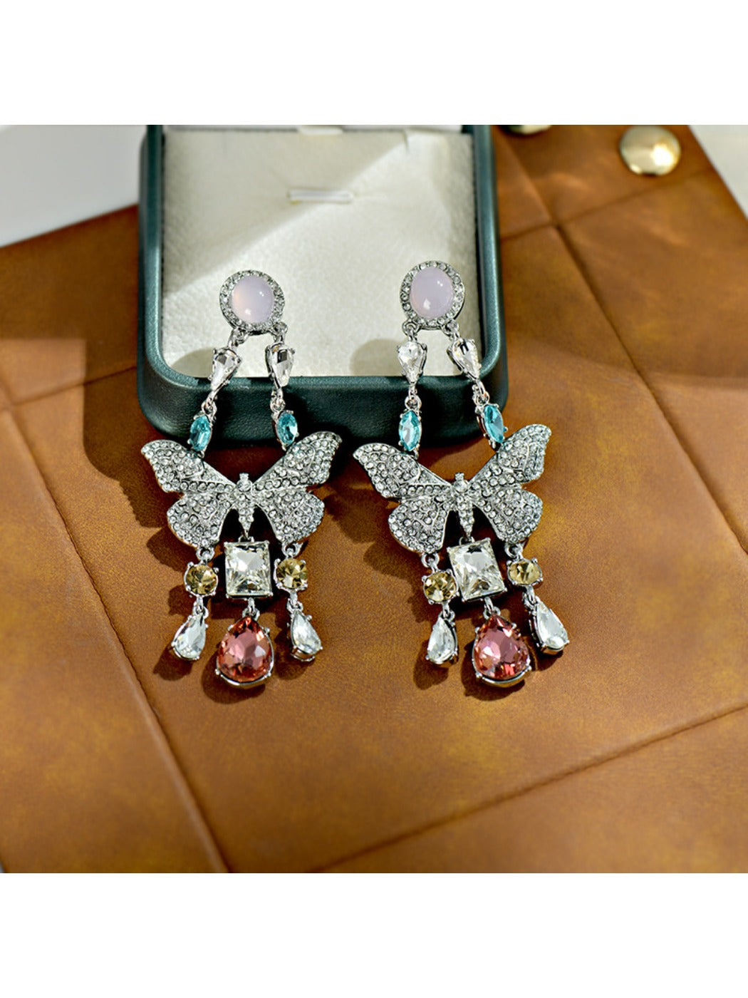 Earedge - Dainty Butterfly Shaped Tassel Earrings