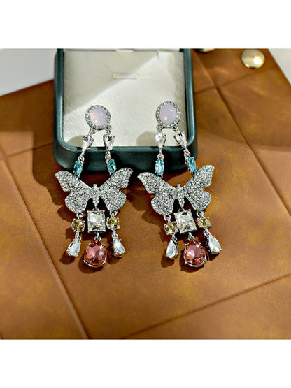 Earedge - Dainty Butterfly Shaped Tassel Earrings