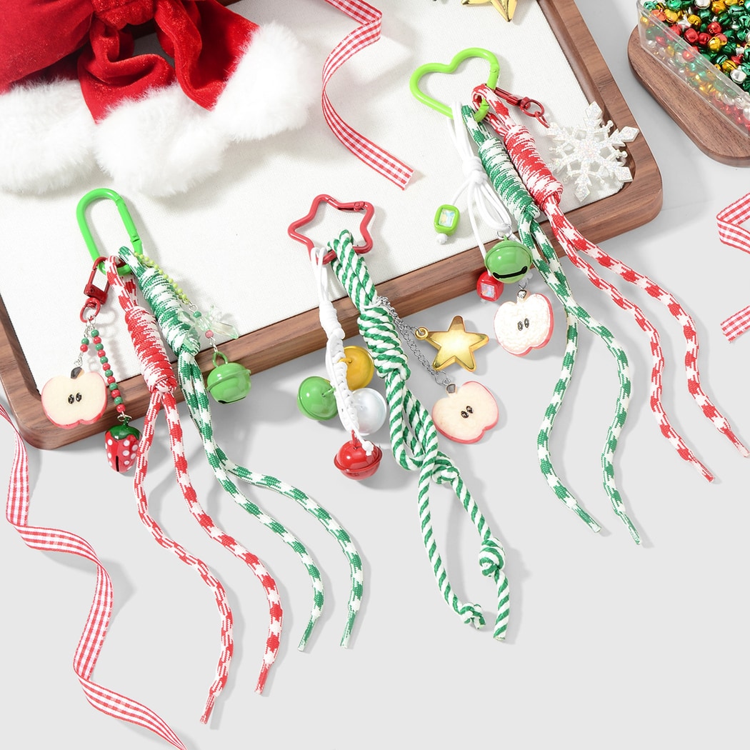 Keypus - Christmas Bell and Apple Charm Keychain