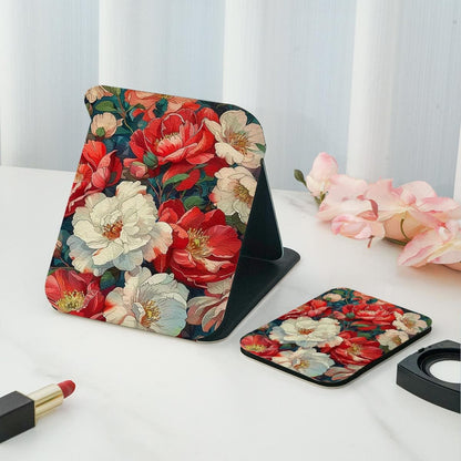 Mirroray - Double Sided Floral Printed Folding Makeup Mirror