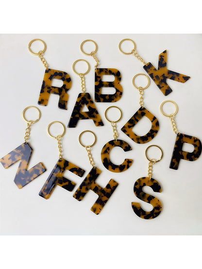 Keypus - Leopard Print Letter Keychain