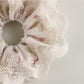 Side view of Gifty vintage double layer scrunchie showing fabric texture and layers