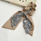 Gifty - Floral Bow Hair Scarf Ribbon Tie Elegant