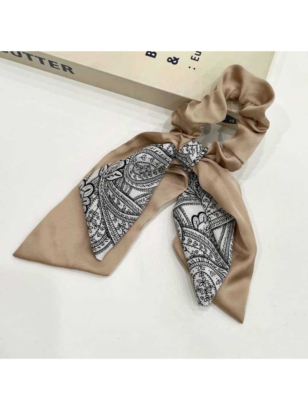 Gifty - Floral Bow Hair Scarf Ribbon Tie Elegant