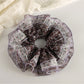 Gifty - Floral Lace Trim Ruffled Fabric Scrunchie