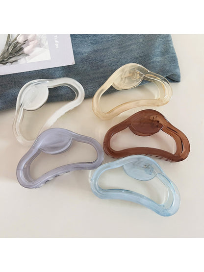 Beau - Solid Color Cloud Shaped Hollow Claw Clip