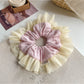 Gifty Sweet Color Block Tulle Scrunchie next to matching pastel accessories