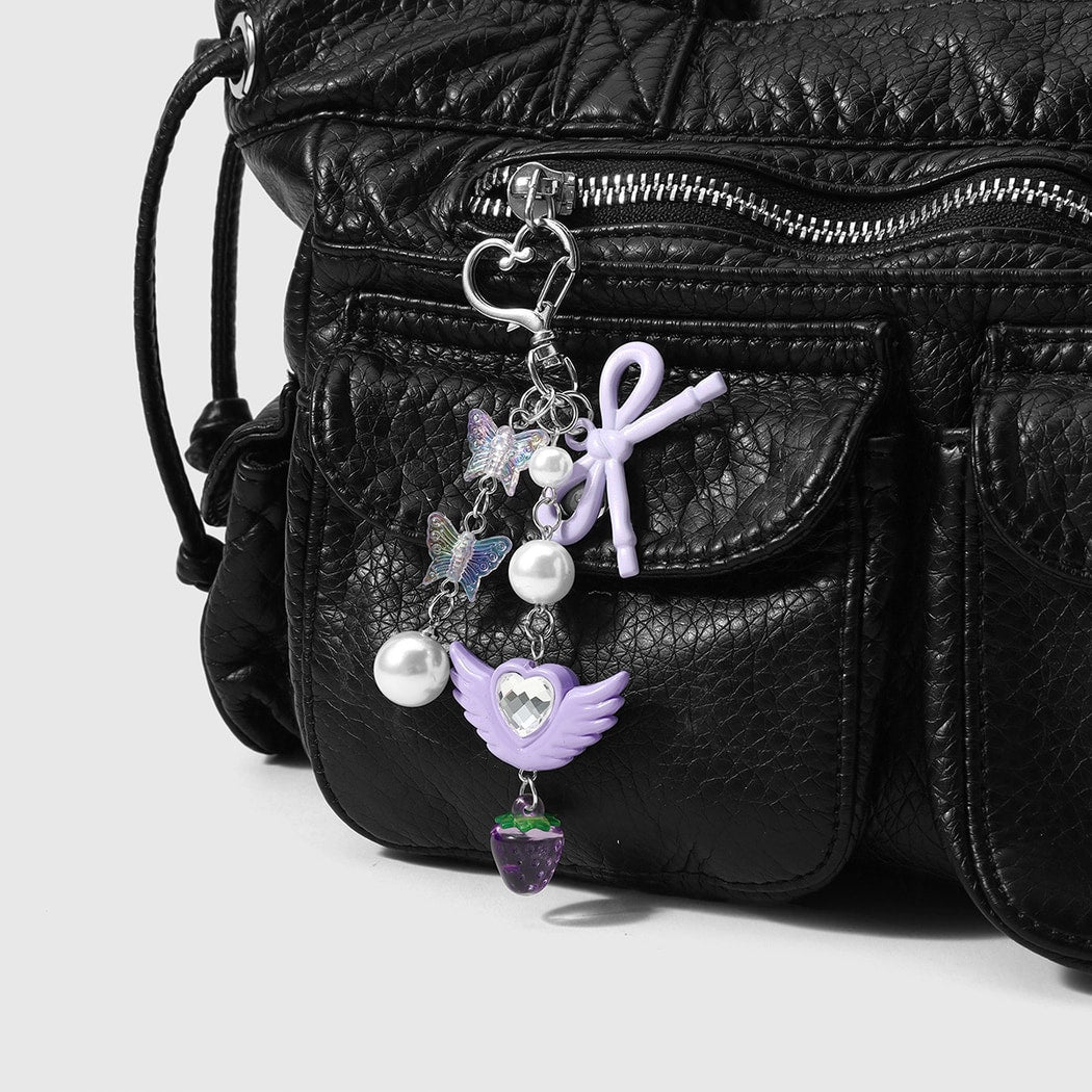 Keypus - Purple Music Note and Bow Keychain