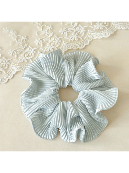 Gifty - Pleated Satin Look Ruffle Hair Scrunchie