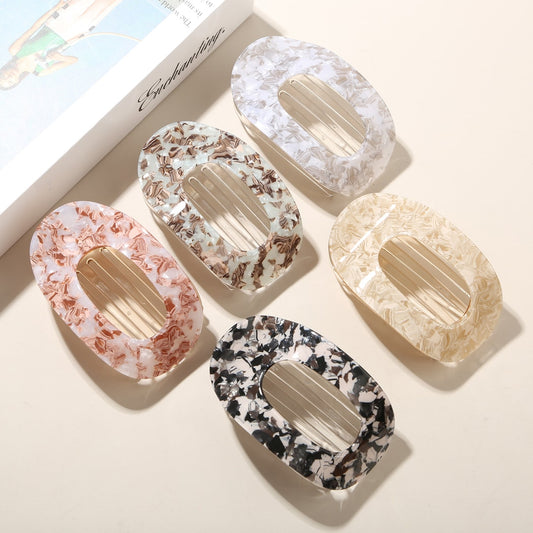 Beau - Flat Curved Oval Acetate Hair Clip