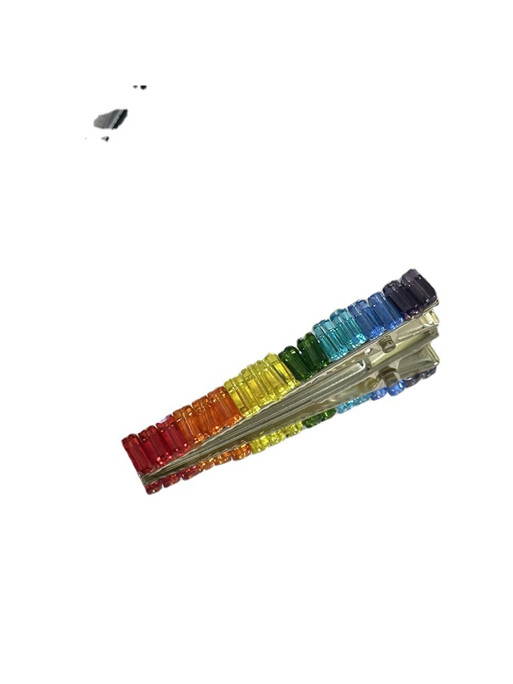 Beau - Rhinestone Look Rainbow Duckbill Side Hair Clip