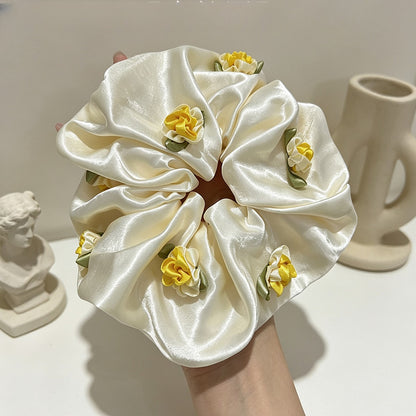 Gifty - Glossy Flower Accent Polyester Scrunchie