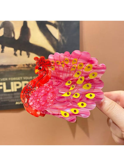 Beau - Peacock Acetate Hair Clip