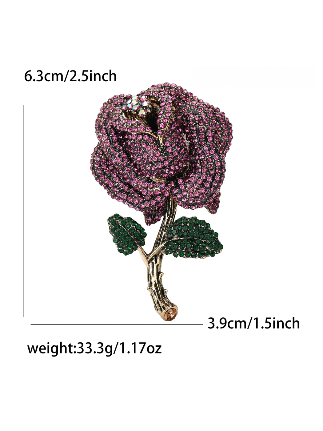 Brovia - Two Tone Rose Flower Alloy Brooch Pin