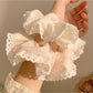 Gifty - Polka Dot Lace Trim Scrunchie