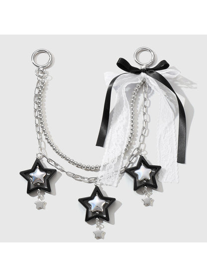Keypus - Y2K Star Heart Bow Chain Bag Charm Keychain
