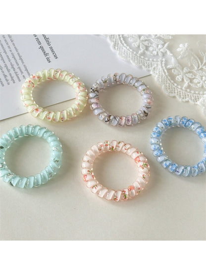 Gifty - Floral Print Telephone Hair Ring