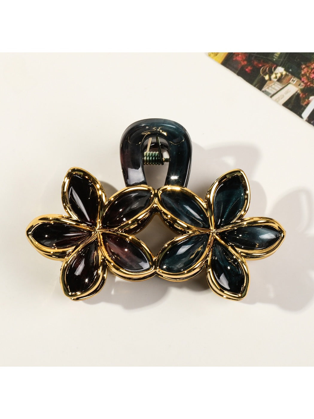 Beau - Vintage Twin Flower Claw Clip