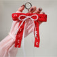 Keypus - Hollow Heart Fabric Bow Bag Charm Keychain