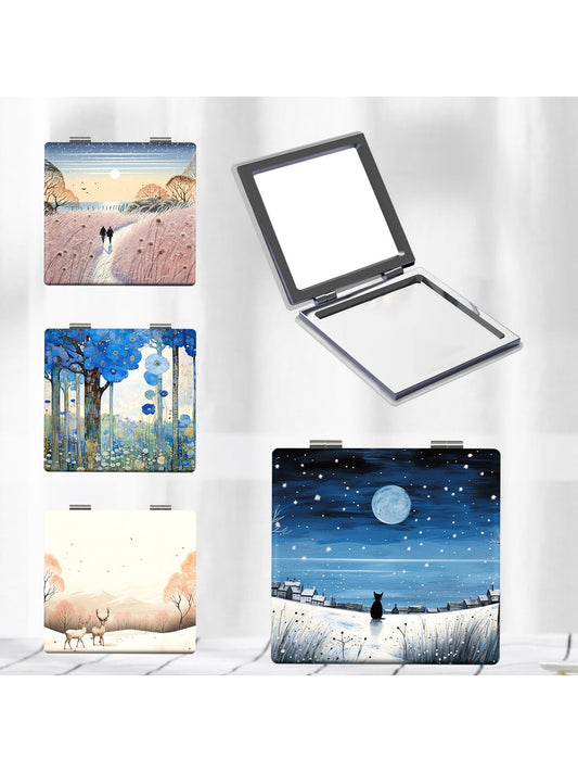 Mirroray - Oil Painting Landscape Foldable Makeup Mirror