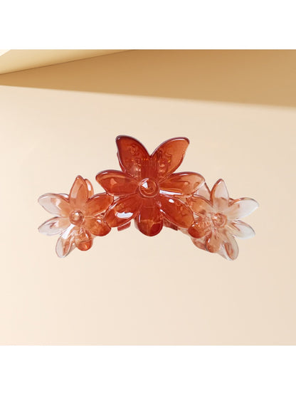 Beau - Gradient Flower Shaped Plastic Alloy Claw Clip
