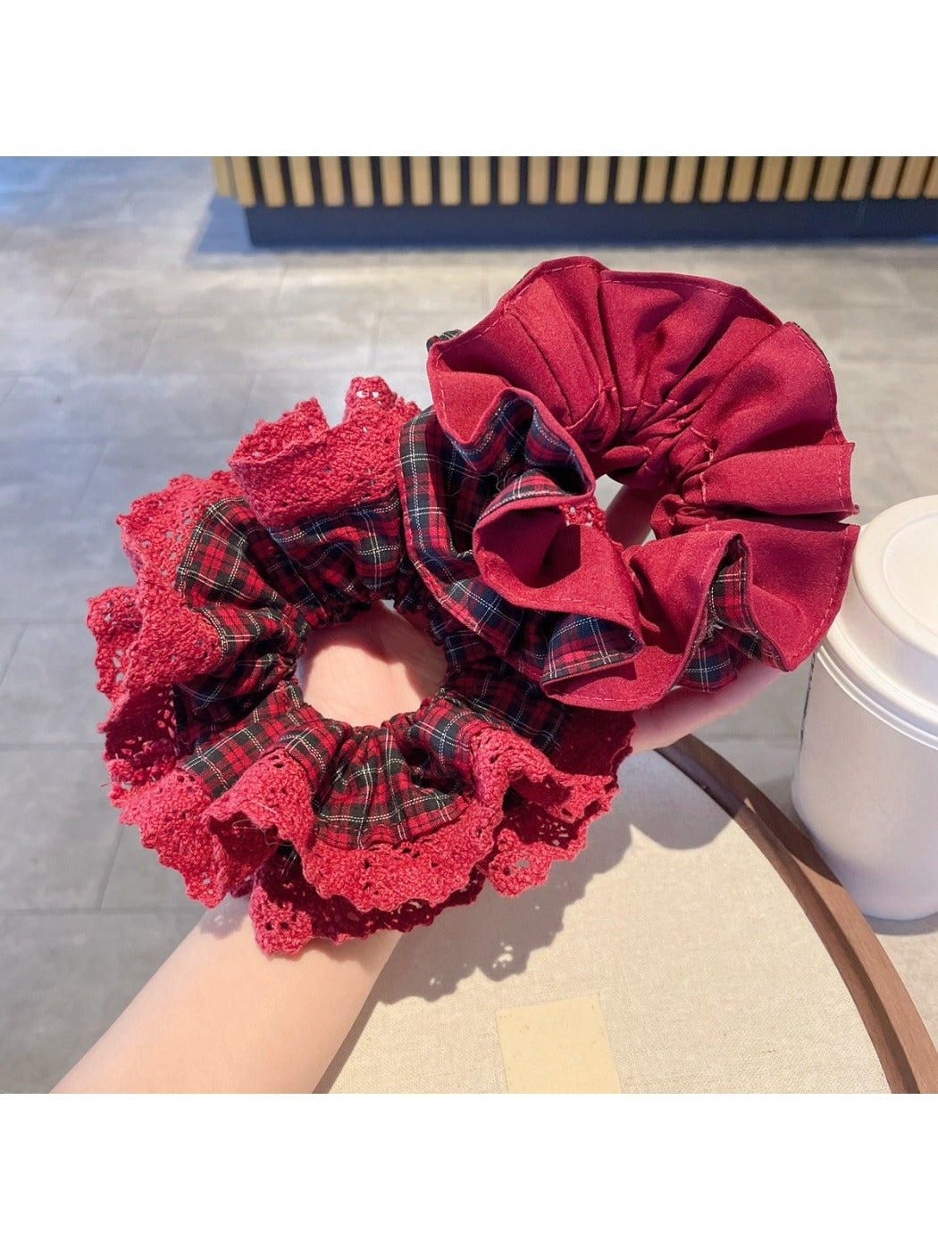Gifty - Autumn/Winter Red Voluminous Scrunchie