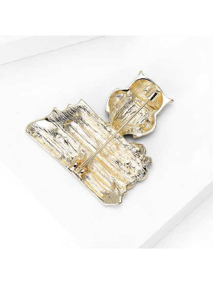 Brovia - Minimal Enamel Owl Decorative Pin Brooch