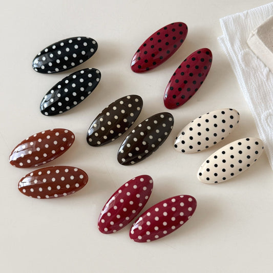 Beau - Polka Dot Oval Side Barrette