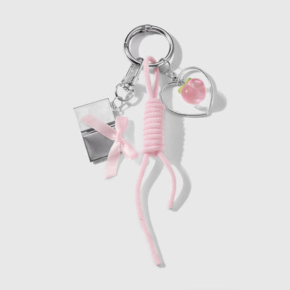 Keypus - Y2K Pink Peach Heart Accent Keychain