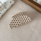 Beau - Polka Dot Fan Shape Acetate Claw Clip