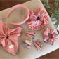 Gifty - Pink Plaid Scrunchie Hair Clip and Headband